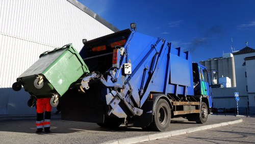 Construction site with waste management services