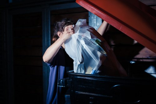 Customer preparing items for junk removal